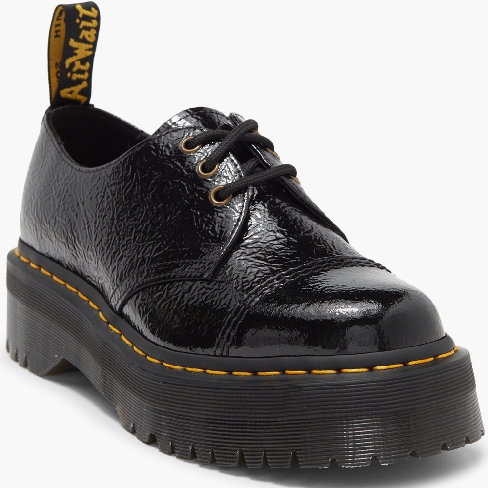 Dr. Martens 1461 TC DISTRESSED PATENT LEATHER PLATFORM SHOES